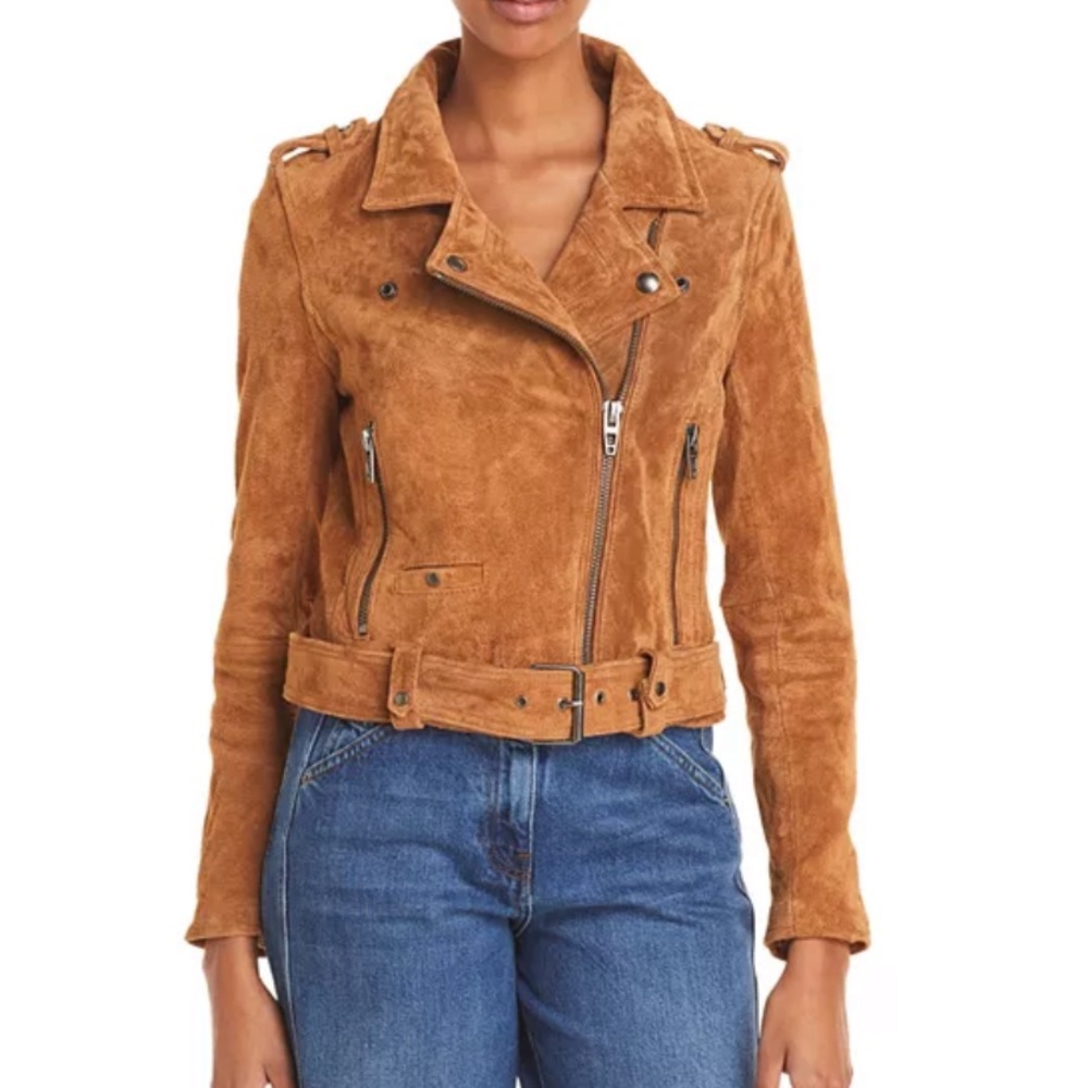 BlankNYC suede moto jacket size S